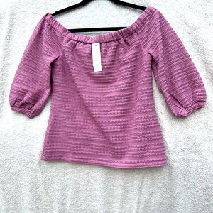 NWT White House Black Market XXS Off The Shoulder Balloon Sleeve Blouse.